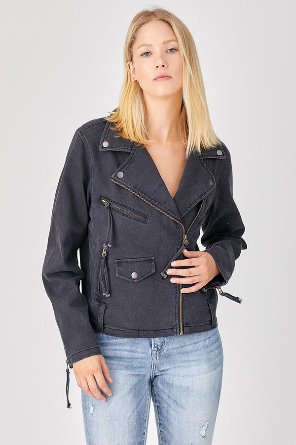 Risen Jeans Moto Jacket - Curvy Size