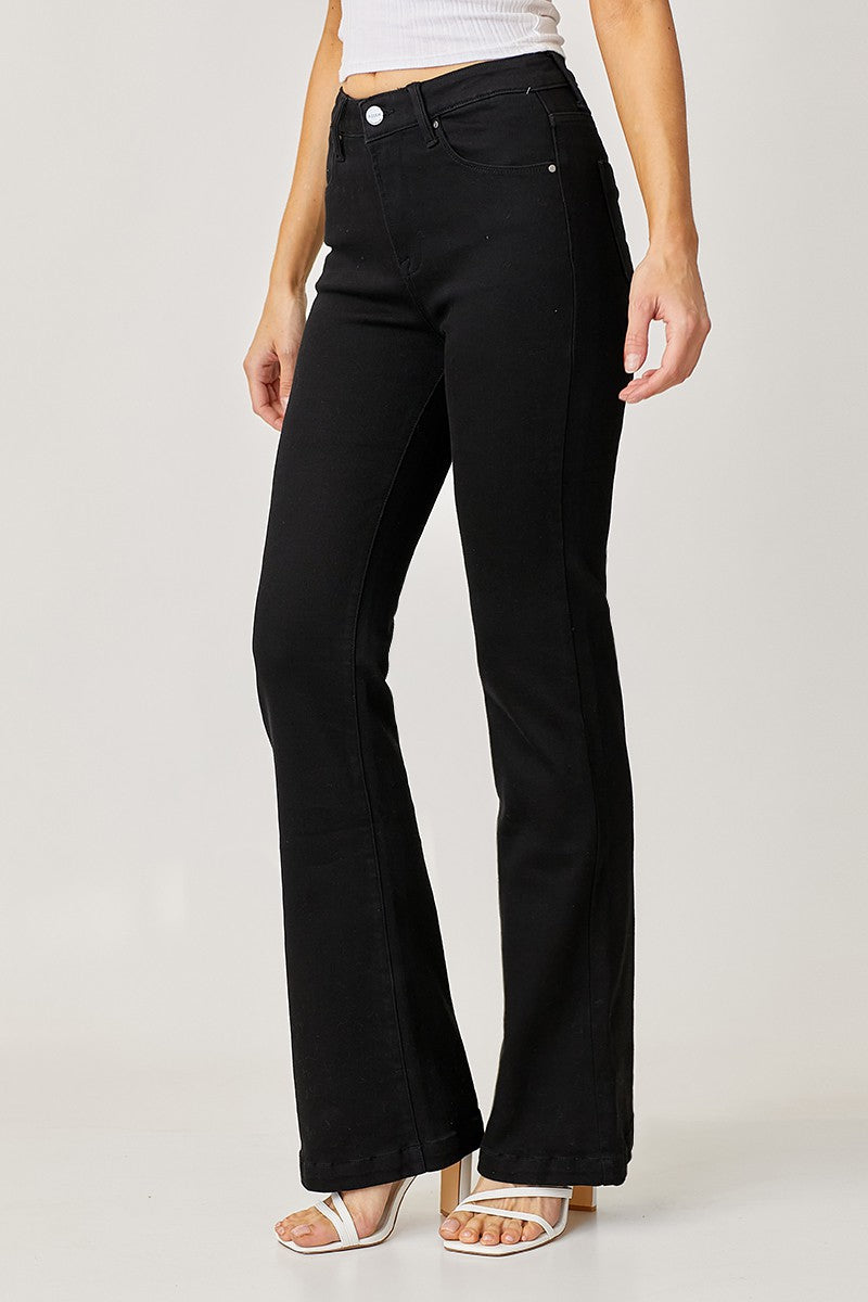 Risen Mid-Rise Basic Flare Jeans