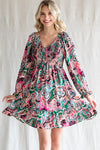 Paisley Print Chiffon Dress