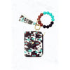 Silicone Bead Bracelet with Card Holder Keychain