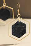 Hexagon Shaped Earrings - 4 Colors