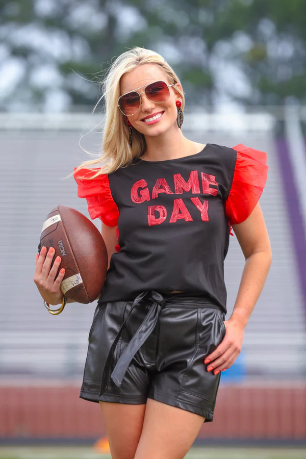 It's Game Day Sequin Patch Top