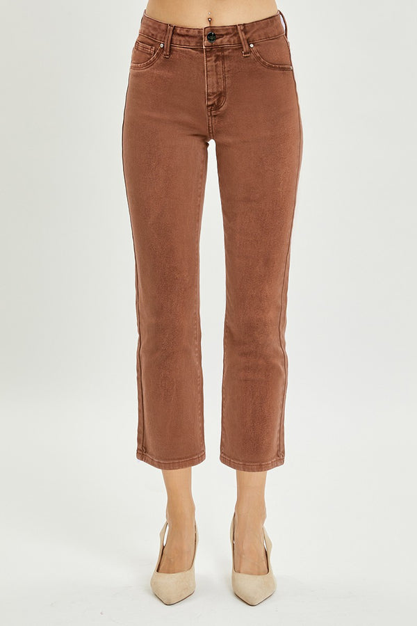 Risen Mid Rise Straight Crop Pants - Curvy Size