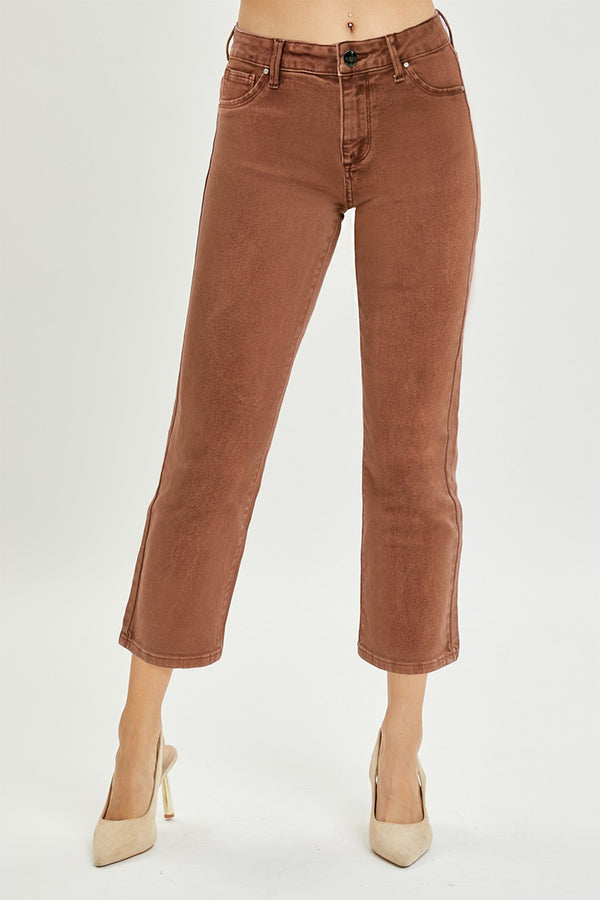 Risen Mid Rise Straight Crop Pants - Curvy Size