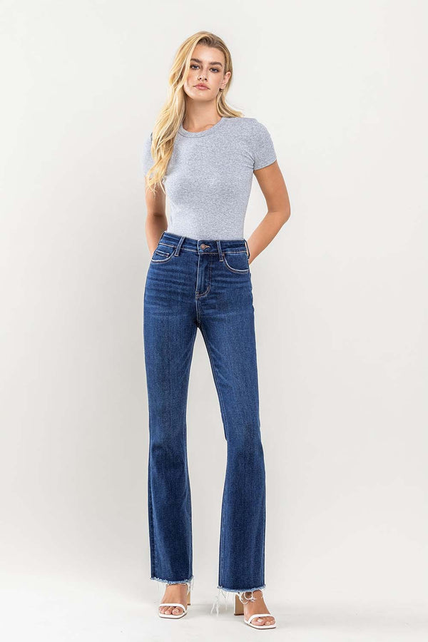 Vervet High Rise Raw Hem Bootcut Jeans - Curvy Size