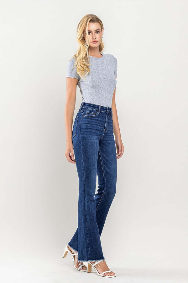 Vervet High Rise Raw Hem Bootcut Jeans - Curvy Size