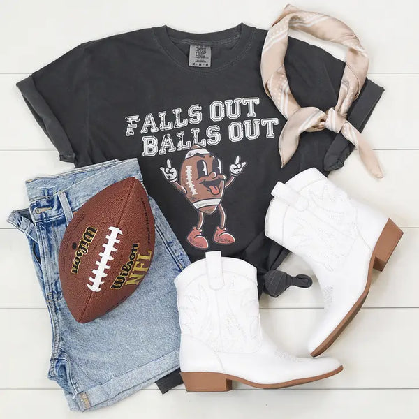 GAME DAY Falls Out Balls Out Funny Graphic Tee