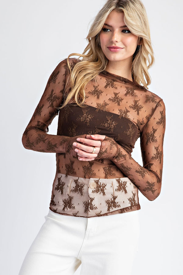 eesome Lace Long Sleeve Top