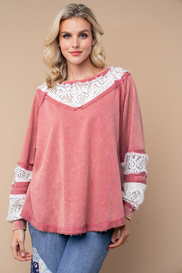 White Birch Long Sleeve Solid Knit Top - Curvy Size