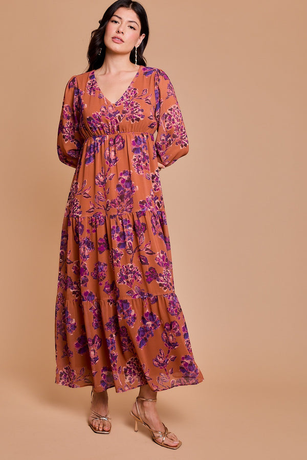 Gilli Tiered Floral Print Maxi Dress