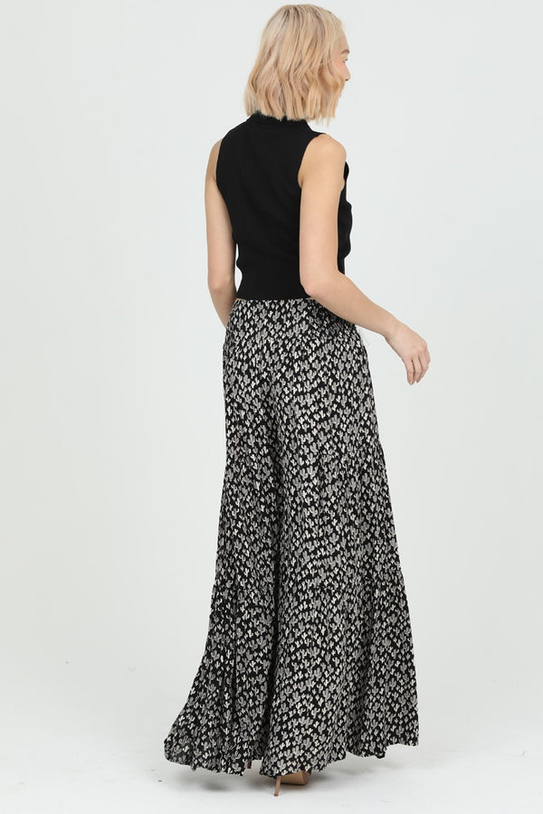 Angie Tie Waist Tiered Wide Leg Pant