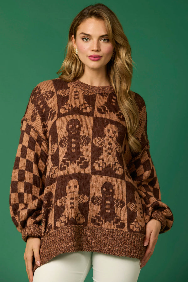 Oversized Sweater With Gingerbread