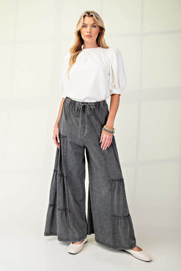 Easel Mineral Washed Tiered Pants