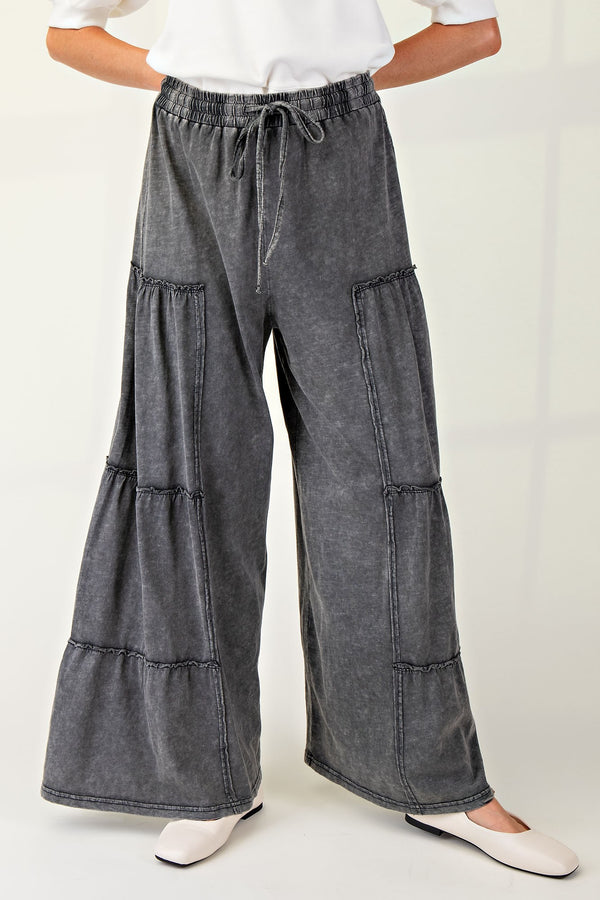 Easel Mineral Washed Tiered Pants