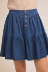 Gilli LT. Weight Denim Tiered Mini Skirt