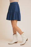 Gilli LT. Weight Denim Tiered Mini Skirt