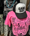 GAME DAY Football Icons Tee Neon Pink