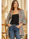 Open Front Embroidered Cardigan