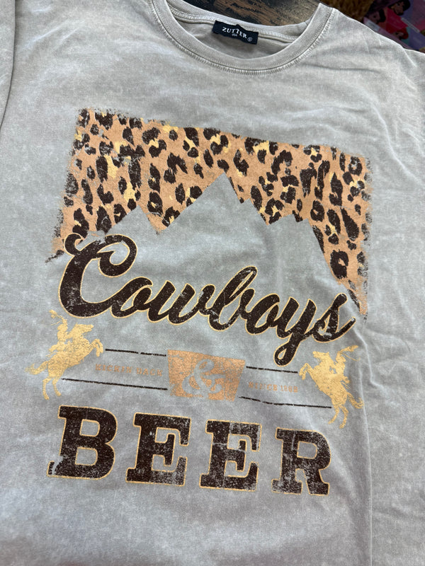 Zutter s/s Cowbobys and Beer Leopard Graphic Tee