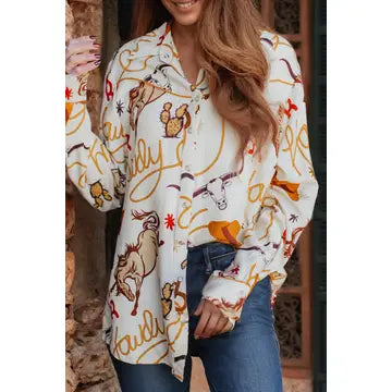 Howdy Western Printed Casual Shirt