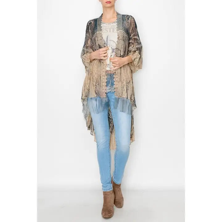 Western Lace Cardigan Duster