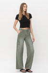 Vervet High Rise Olivia Utility Cargo Wide Leg Jeans