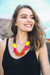 Chunky Neon Wood Beaded Necklace