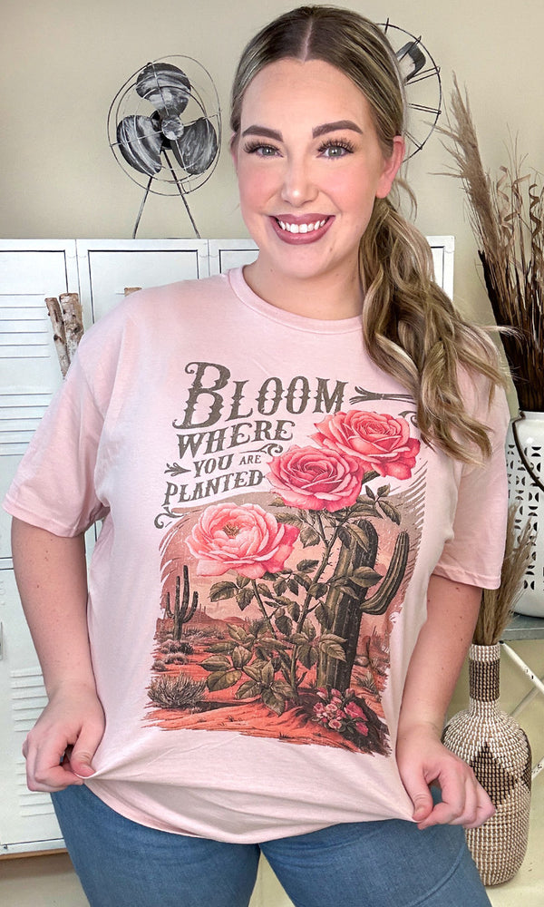 Bloom Where You Were Planted Christian Graphic T-Shirt