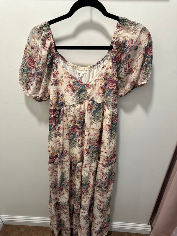 Baevely  Floral Cream Floral Maxi Mulit - All Sizes