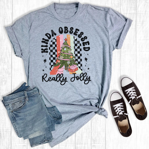 X Christmas Kinda Obsessed Graphic Tee Light Grey