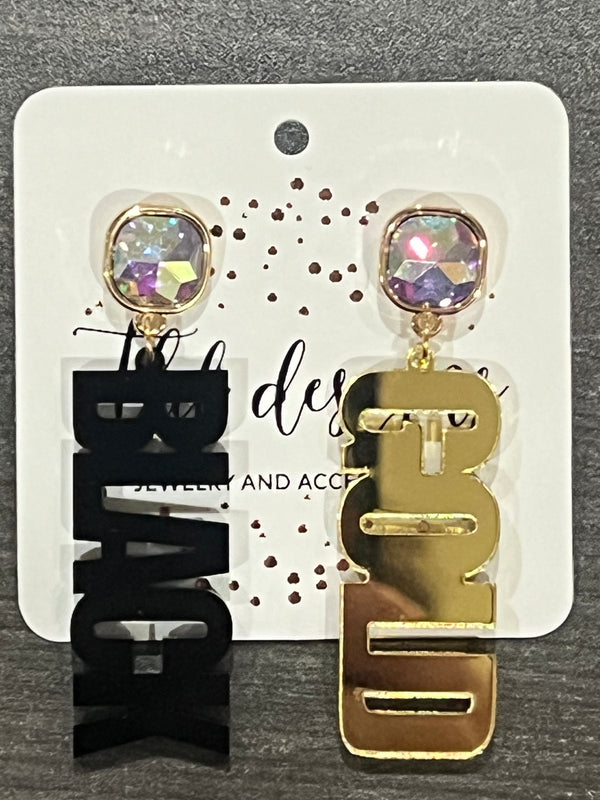 GAME DAY Verrado Vipers Black/Gold Custom Earrings