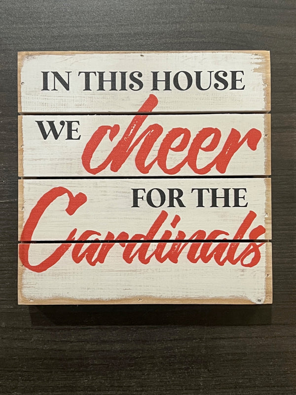 Cardinals 6" wood sign