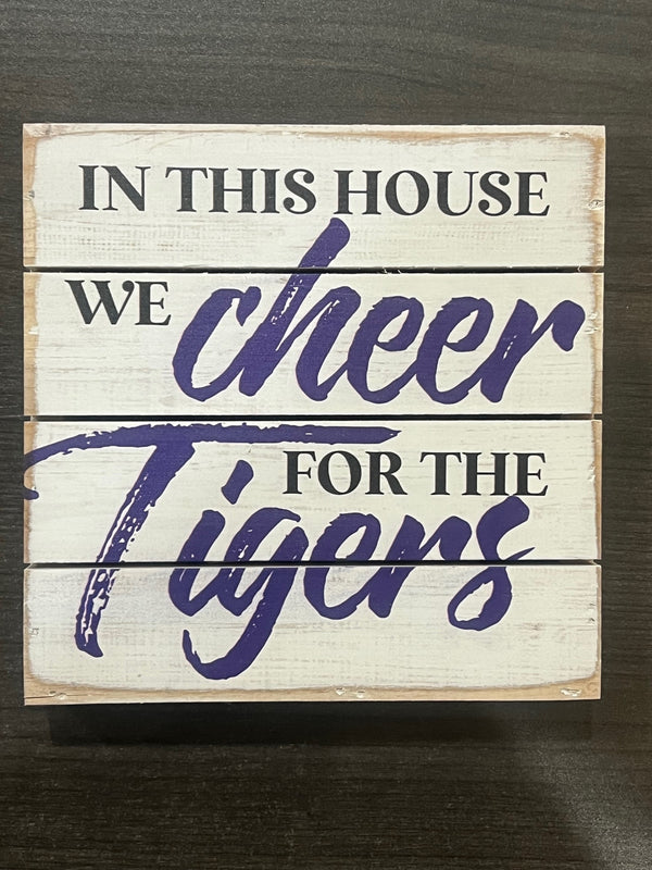 Tigers 6" wood sign