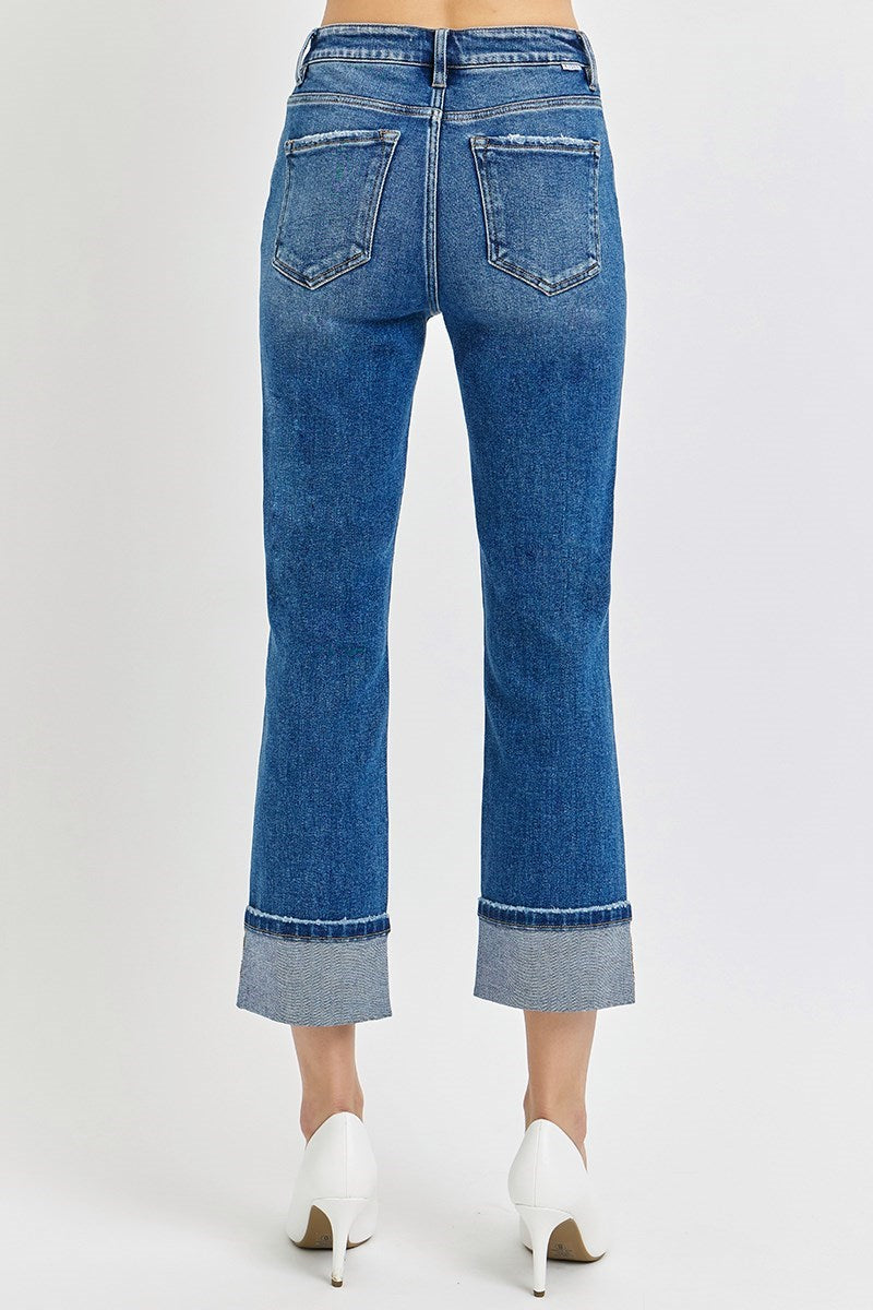 Risen High Rise Ankle Straight Jeans - Curvy Size