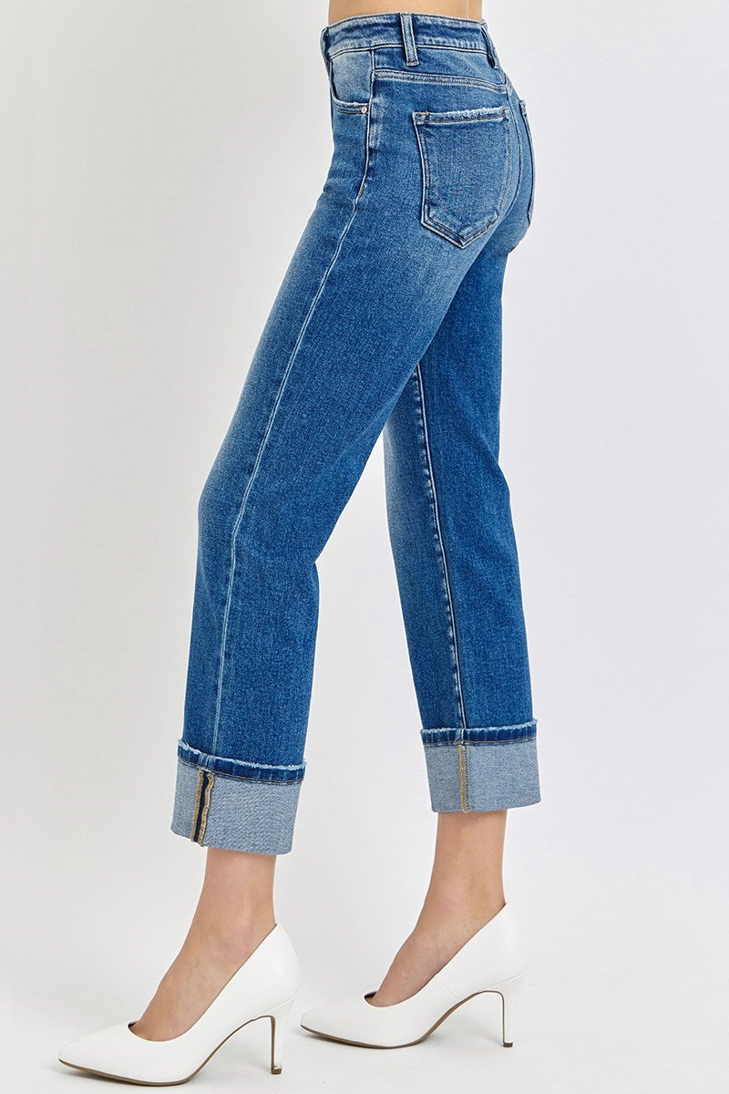 Risen High Rise Ankle Straight Jeans - Curvy Size