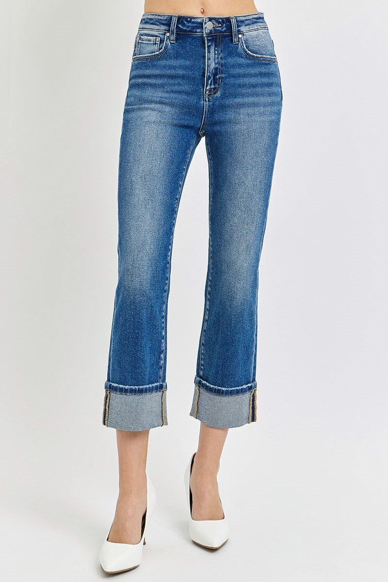 Risen High Rise Ankle Straight Jeans - Curvy Size