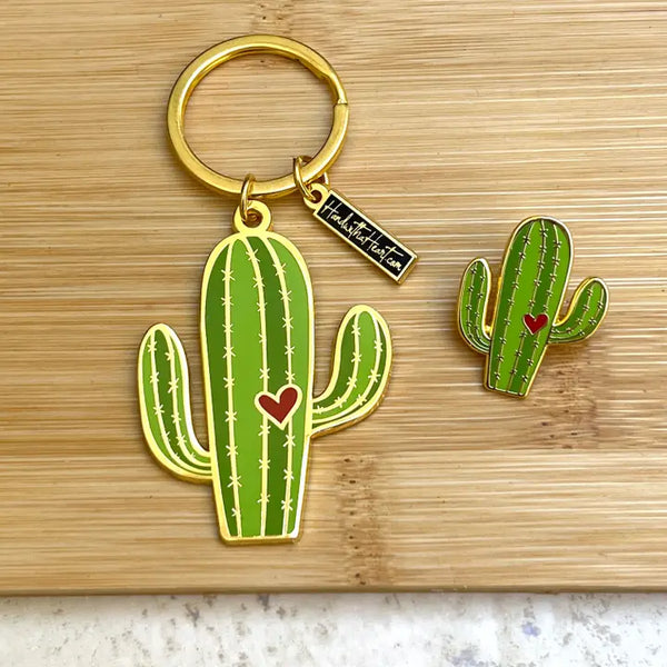 Cactus Saguaro Enamel Keychain