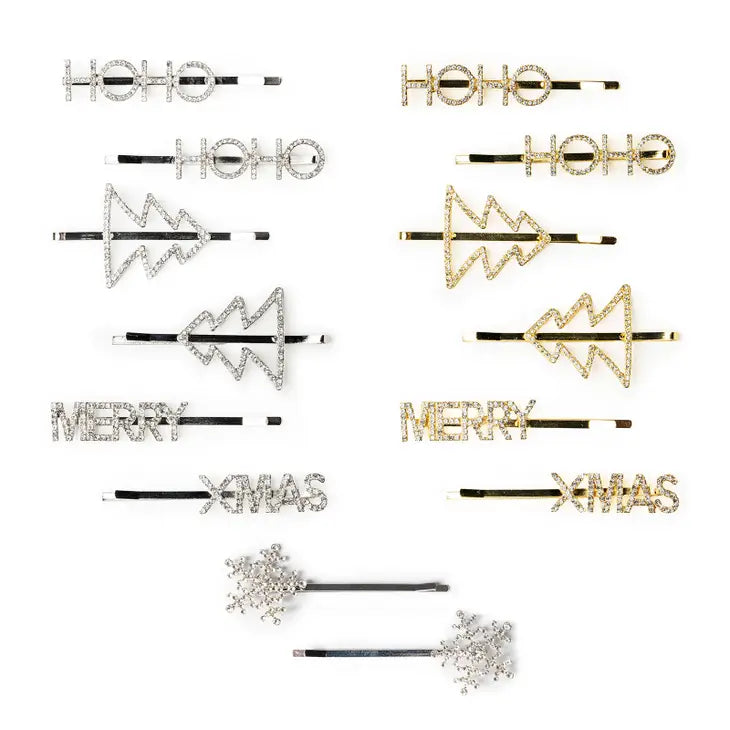 Christmas Olivia Moss Bling Hair Clips - Asst styles