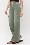 Vervet High Rise Olivia Utility Cargo Wide Leg Jeans