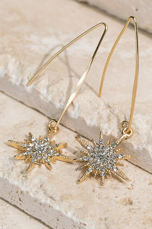 Starburst Pave Crystal Earrings